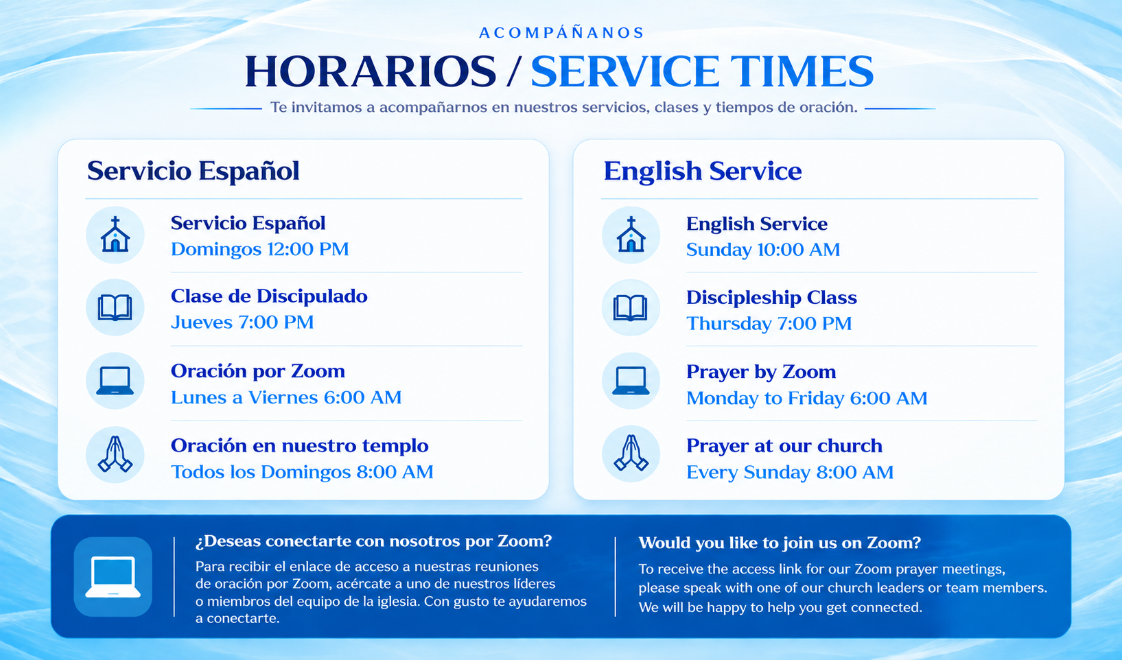 Horarios de Iglesia Apostólica Ríos de Agua Viva